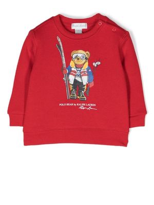 Ralph Lauren Kids graphic Teddy-motif sweatshirt - Red
