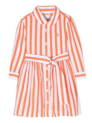 Ralph Lauren Kids Hadlee striped dress - Orange
