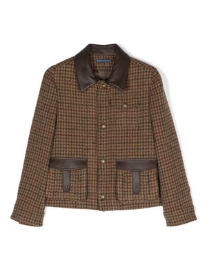 Ralph Lauren Kids houndstooth shirt jacket - Brown