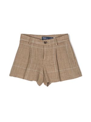 Ralph Lauren Kids houndstooth tweed shorts - Brown