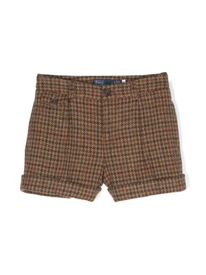 Ralph Lauren Kids houndstooth wool shorts - Brown