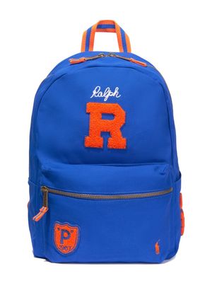 Ralph Lauren Kids initial-appliqué backpack - Blue