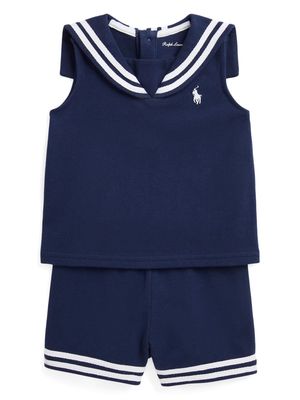 Ralph Lauren Kids jersey-knit sleeveless top and shorts set - Blue