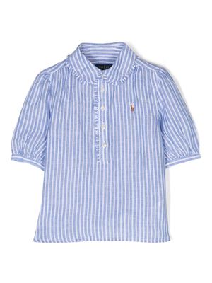 Ralph Lauren Kids Kinsley striped linen shirt - Blue