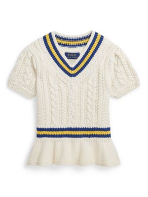 Ralph Lauren Kids knitted stripe-detail top - White