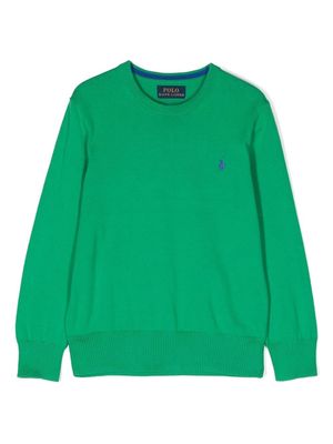 Ralph Lauren Kids logo-detail crew neck sweatshirt - Green