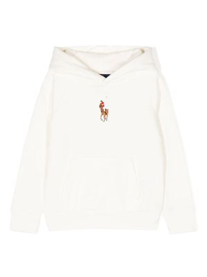 Ralph Lauren Kids logo-embroidered cotton-blend hoodie - White