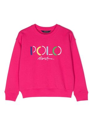 Ralph Lauren Kids logo-embroidered cotton-blend sweatshirt - Pink