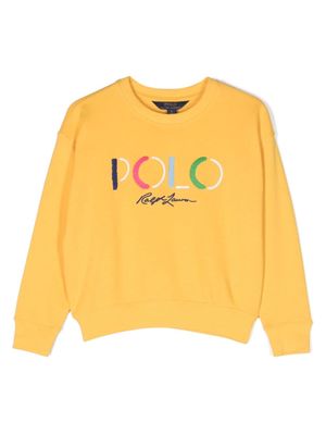 Ralph Lauren Kids logo-embroidered cotton sweatshirt - Yellow