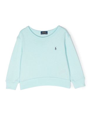 Ralph Lauren Kids logo-embroidered crew-neck sweatshirt - Blue