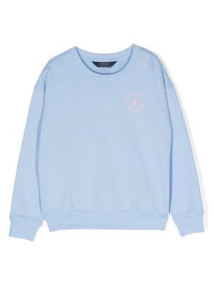 Ralph Lauren Kids logo-embroidered fleece sweatshirt - Blue
