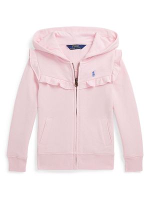 Ralph Lauren Kids logo-embroidered hooded cardigan - Pink