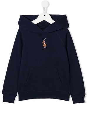Ralph Lauren Kids logo-embroidered hoodie - Blue