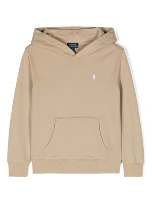 Ralph Lauren Kids logo-embroidered hoodie - Neutrals