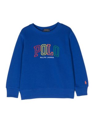 Ralph Lauren Kids logo-embroidered long-sleeve sweatshirt - Blue