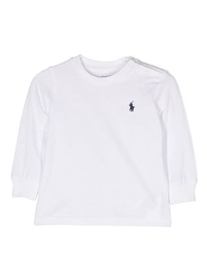 Ralph Lauren Kids logo-embroidered long-sleeve T-shirt - White
