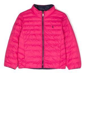 Ralph Lauren Kids logo-embroidered padded puffer jacket - Pink