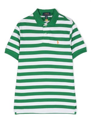 Ralph Lauren Kids logo-embroidered striped polo shirt - Green