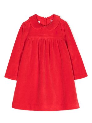 Ralph Lauren Kids logo-embroidered velvet dress set