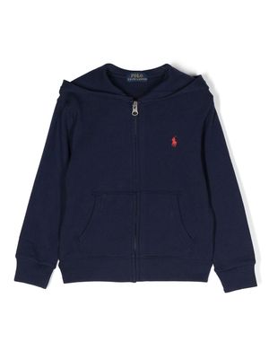 Ralph Lauren Kids logo-embroidery zip-up hoodie - Blue