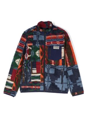 Ralph Lauren Kids logo-patch graphic-print jacket - Blue