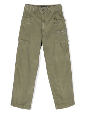Ralph Lauren Kids logo-print cotton cargo trousers - Green