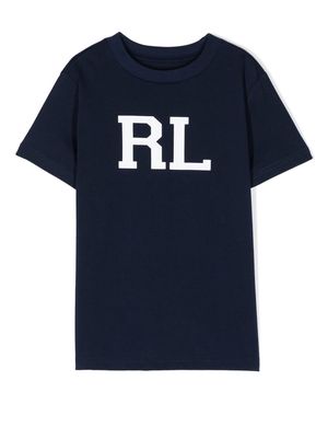 Ralph Lauren Kids logo print cotton T-shirt - Blue