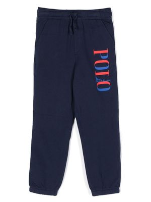 Ralph Lauren Kids logo-print cotton track pants - Blue