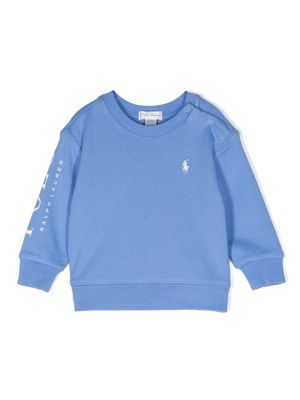 Ralph Lauren Kids logo-print crew-neck sweatshirt - Blue