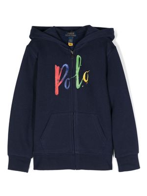 Ralph Lauren Kids logo-print hooded jacket - Blue