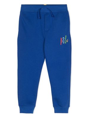 Ralph Lauren Kids logo-print jersey trousers - Blue