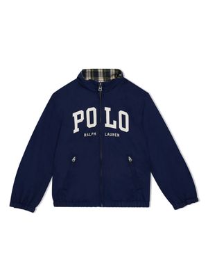 Ralph Lauren Kids logo-print reversible bomber jacket - Blue