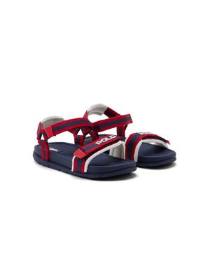 Ralph Lauren Kids logo-print striped sandals - Blue