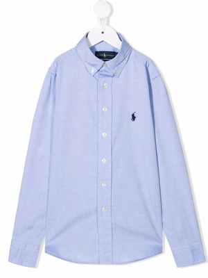 Ralph Lauren Kids long-sleeve cotton shirt - Blue