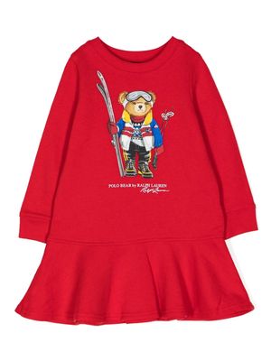 Ralph Lauren Kids long-sleeve Polo Bear dress - Red