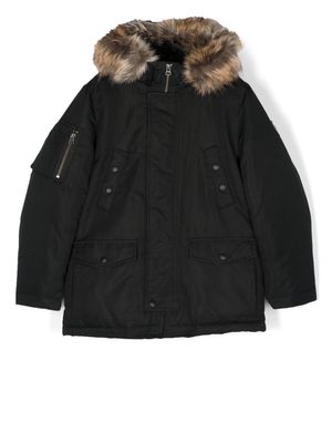 Ralph Lauren Kids Military fur-hooded parka coat - Black