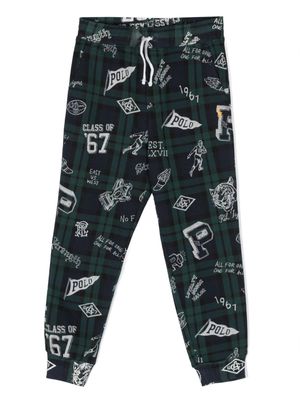 Ralph Lauren Kids monogram-print track pants - Green