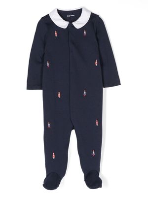 Ralph Lauren Kids nutcracker-embroidered cotton onesie - Blue