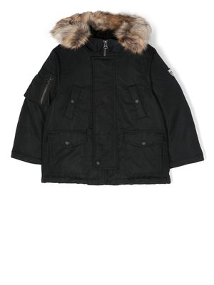 Ralph Lauren Kids padded faux-fur hooded coat - Black