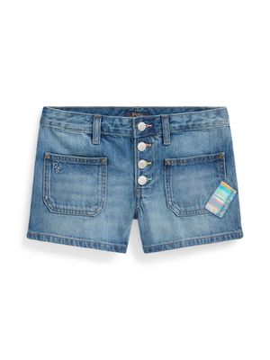 Ralph Lauren Kids patchwork denim shorts - Blue