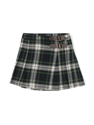 Ralph Lauren Kids plaid pleated cotton skirt - Green
