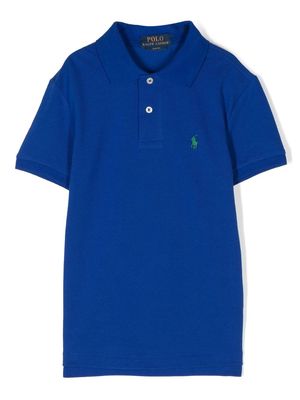 Ralph Lauren Kids plain cotton polo shirt - Blue