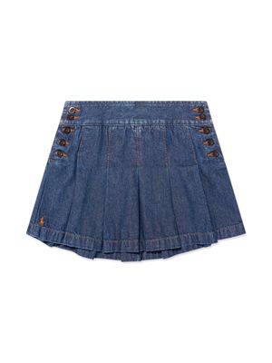 Ralph Lauren Kids pleated denim skirt - Blue