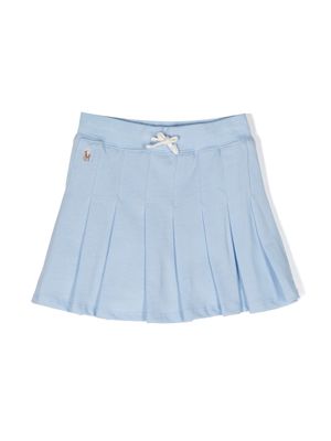 Ralph Lauren Kids pleated overlapping-panel piqué shorts - Blue
