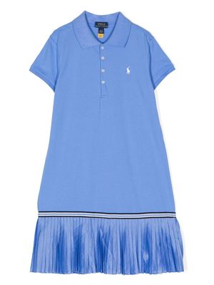 Ralph Lauren Kids plissé polo dress - Blue