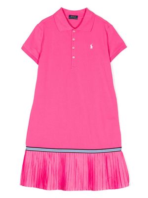Ralph Lauren Kids plissé polo dress - Pink