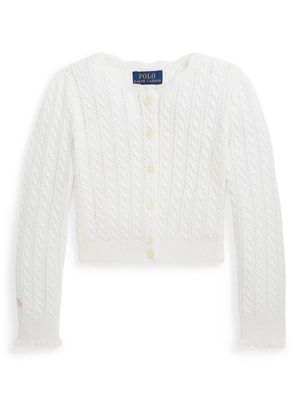 Ralph Lauren Kids pointelle-knit cotton cardigan - White