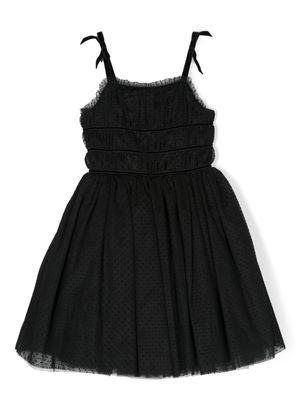 Ralph Lauren Kids polka-dot sleeveless tulle dress - Black