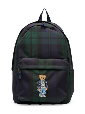 Ralph Lauren Kids Polo Bear check-pattern backpack - Green