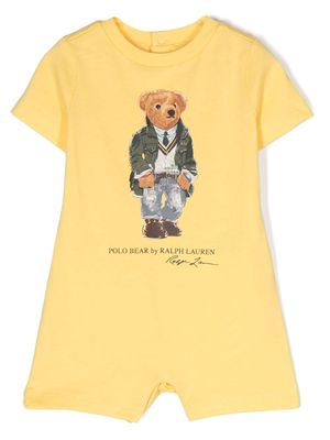 Ralph Lauren Kids Polo Bear cotton rompers - Yellow